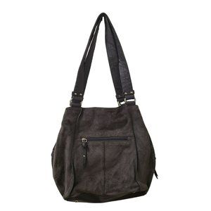 TIGNANELLO Women's Gray Suede Soft Leather Hobo Tote Shoulder Bag Purse